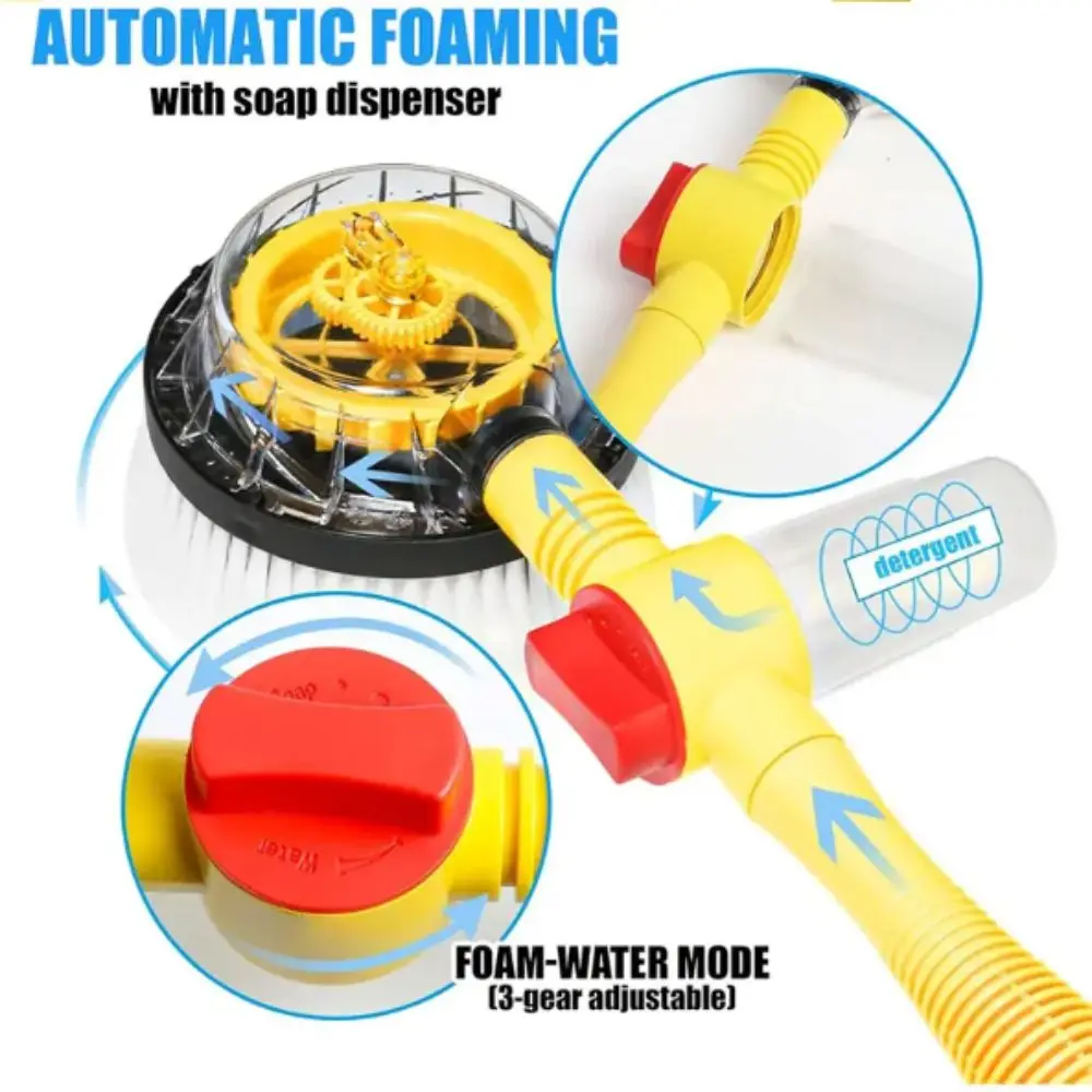 360 Degree Rotation Car Rotary Wash Brush Automatic Rotating Adjustable Length High Pressure Washer Portable Design