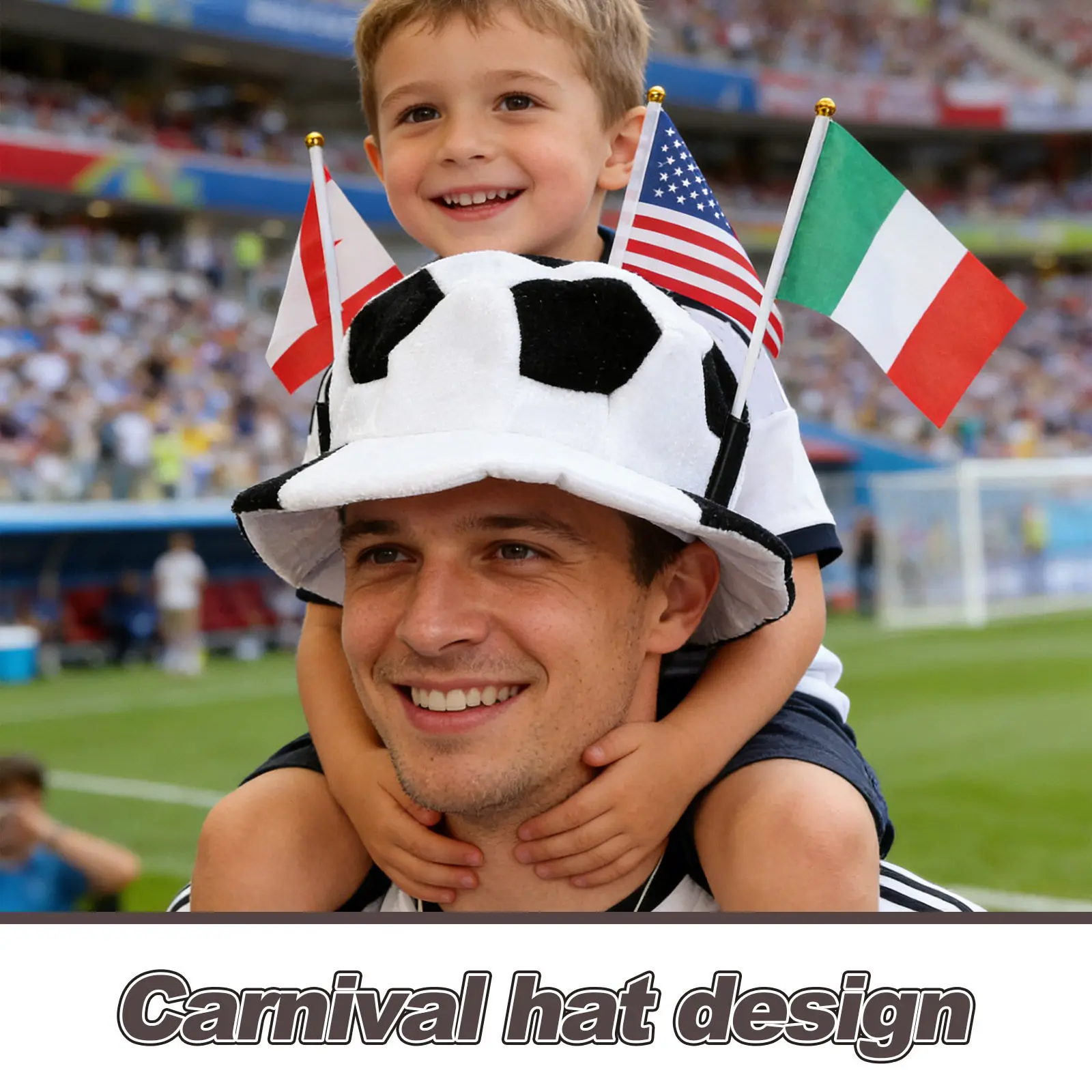 Soccer Ball Hat American Flag Soft Headgear Soccer Fan Accessories Football Game Party Fan Hat Novelty Sports Celebration