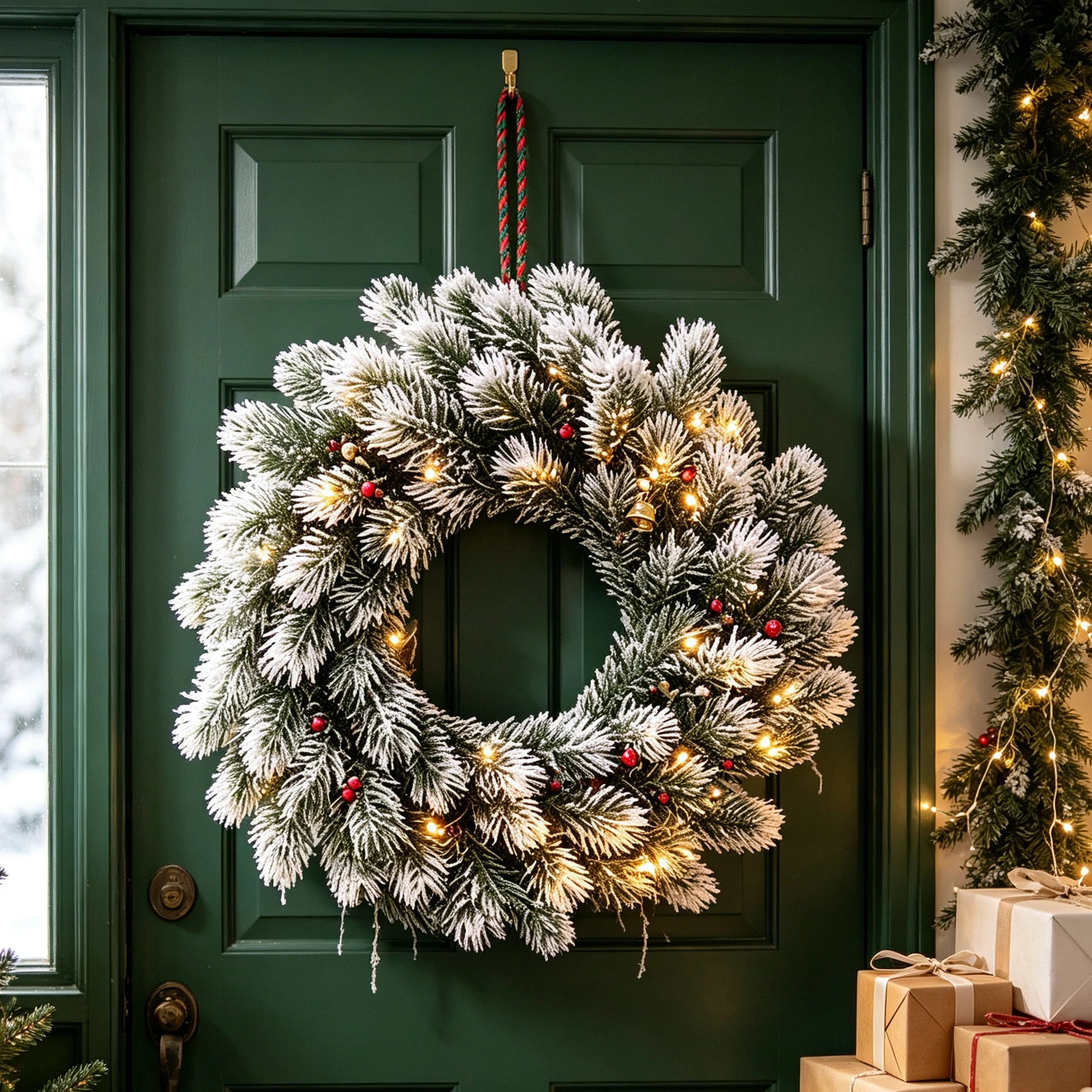 40/80 Pcs Artificial Plant Pine Needles Snowflake Scrapbooking Outdoor Christmas Tree Decor Home DIY Gifts Garland Floral Filler