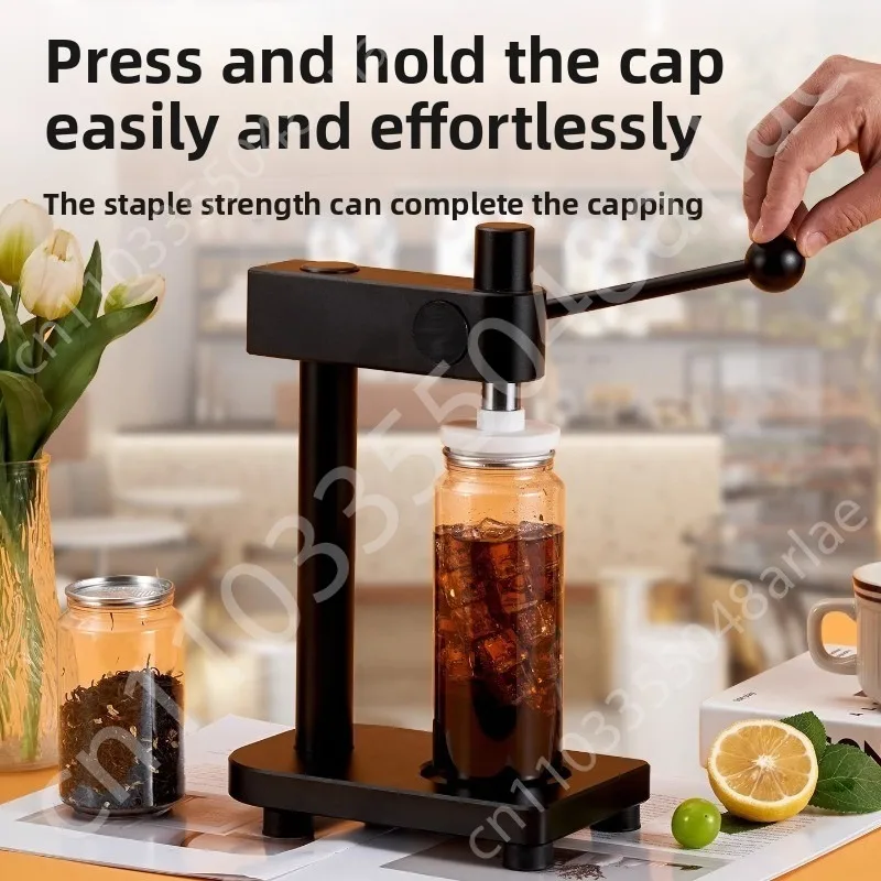 Commercial Can Sealing Machine Manual PET Bottle Sealer Food Beverage Soda Packer with 100pcs 500ML Bottle