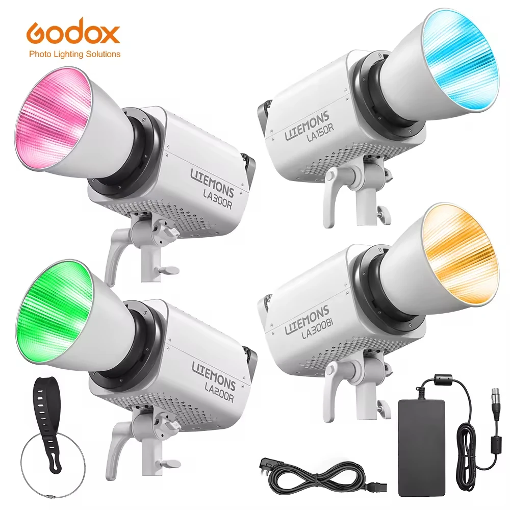 Godox LA300R RGB Full-color Video Light 2500-7500K LED COB Bowens Mount Photography Lighting App Control CRI 95+ 330W Portable