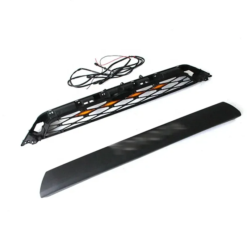 Aggressive TRD Pro Style Front Grille Bumper for 2020-2024 Toyota 4Runner Grill Black ABS Direct Fit Racing Grills Car Styling