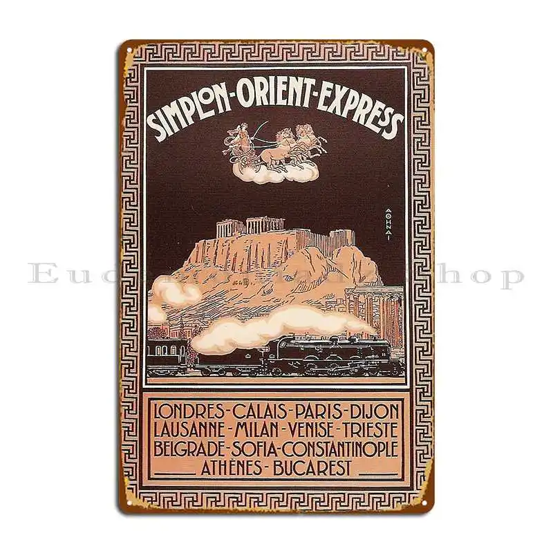 Orient Express Retro Poster Metal Sign Wall Cave Printing Custom Kitchen Designer Tin Sign Poster