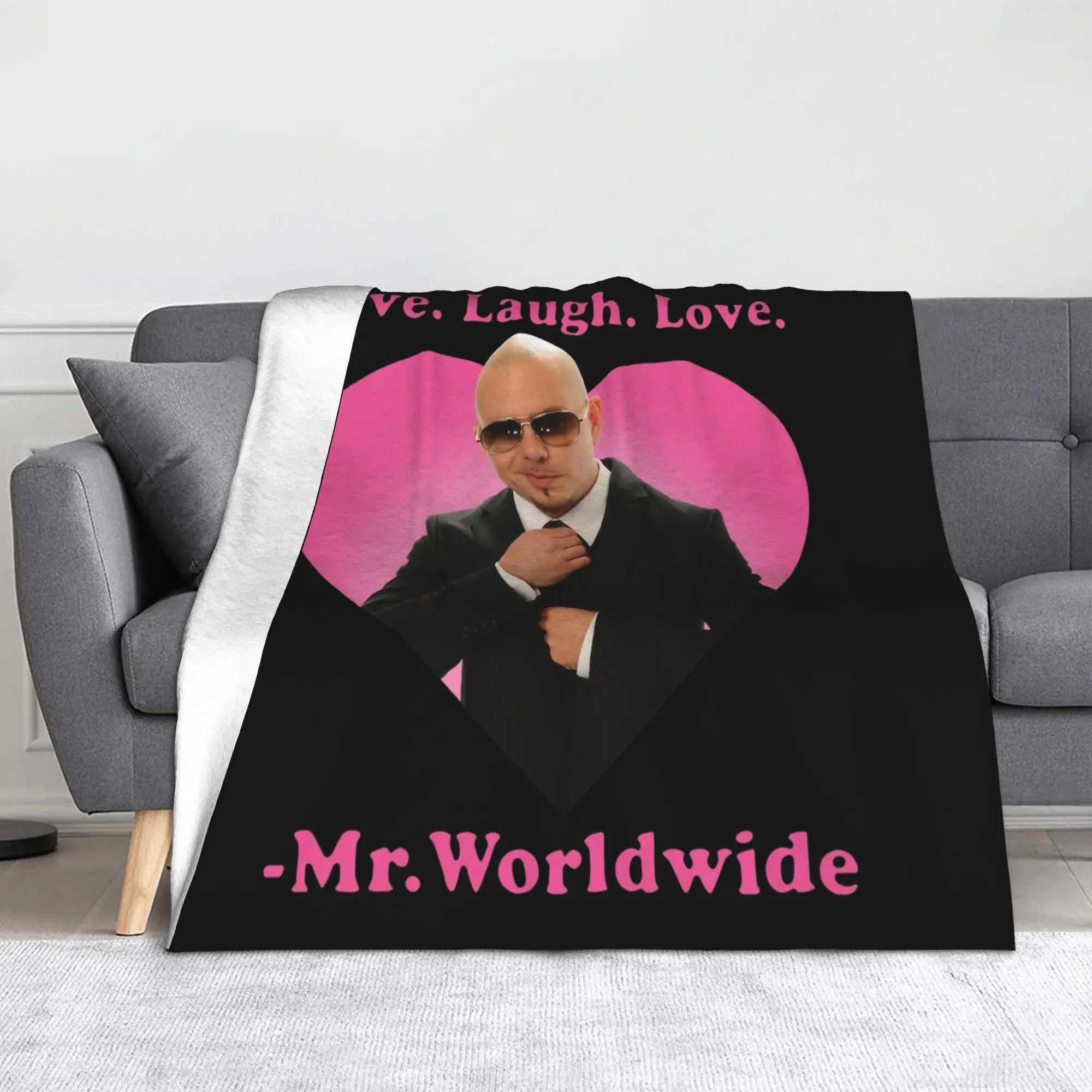 

Одеяла Live Laugh Love Pitbull Mr. Worldwide, фланелевые весенне-осенние портативные теплые пледы для дивана, постельные принадлежности, пледы