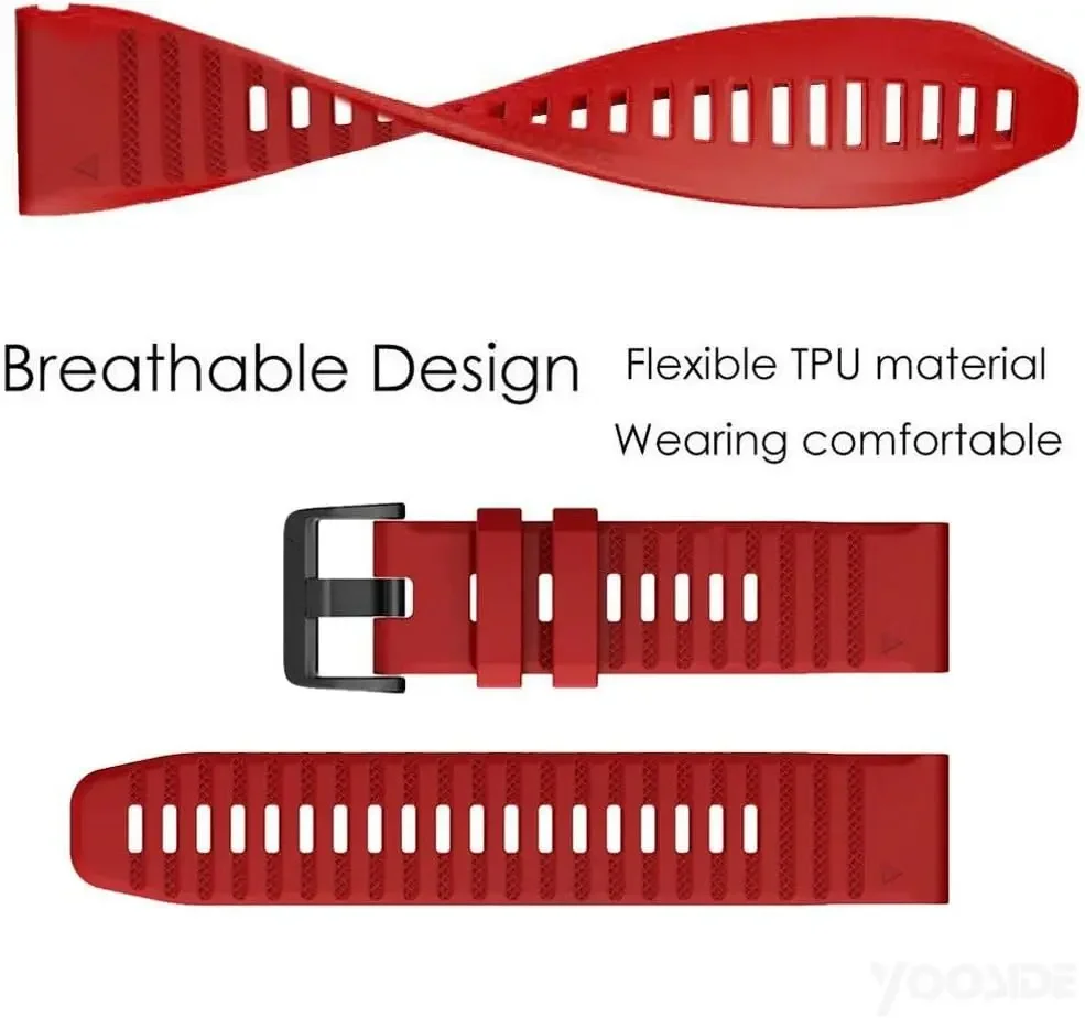 الرياضة QuickFit حزام ل Garmin Tactix 7/Instinct 2X حزام (استيك) ساعة Fenix 8/Descent G2/Epix Pro 51 مللي متر 22/26 مللي متر سيليكون سوار حزام