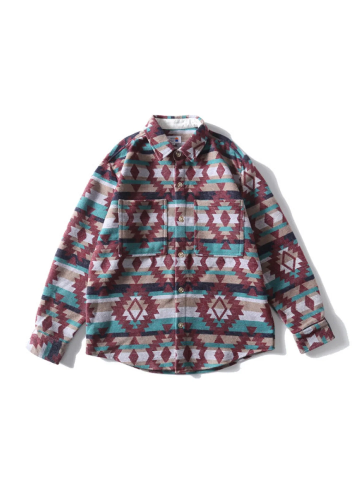 

Autumn Winter Thiened Retro Ethnic Casual Men's Fce Jaet irt Coat Trendy Stand Fit Long Sve Youth Faion