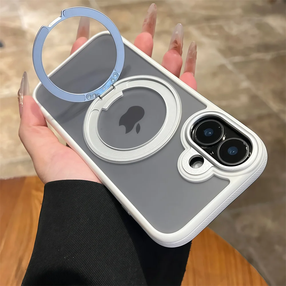 Luxuriöse Magnetring-Drehbare Faltbare Magnetische Standhülle für iPhone 18 17 16 15 14 13 Pro Max Rutschfester Rahmen Panzerhülle – Detail 4