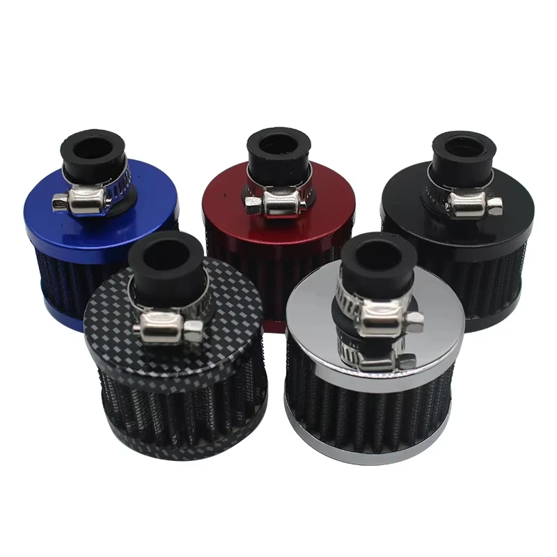 1 unidade Filtro de Ar Universal de Alto Fluxo 12mm para Carro e Moto, Entrada de Ar Frio, Respiro do Cárter, Filtro de Performance para Competição Automotiva