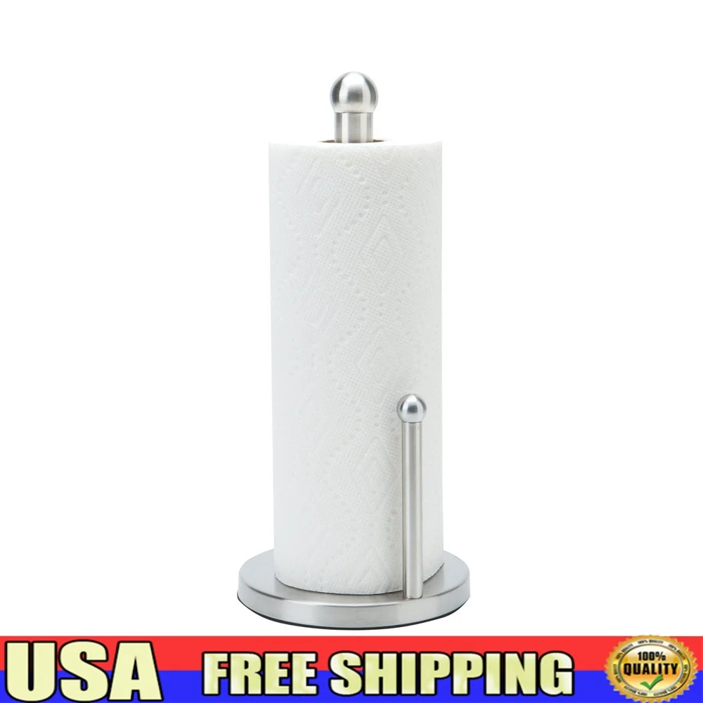 

Набор держателей для бумажных полотенец из нержавеющей стали с тяжелым основанием. Простая сборка. Элегантный дизайн. Кухонное решение для хранения.