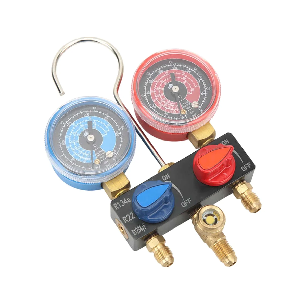 Refrigeração Manifold Gauge Ferramentas, Medidor de Pressão de Refrigeração, HS-M01, G1, 4 Condition Manometer, R22, R1234Yf