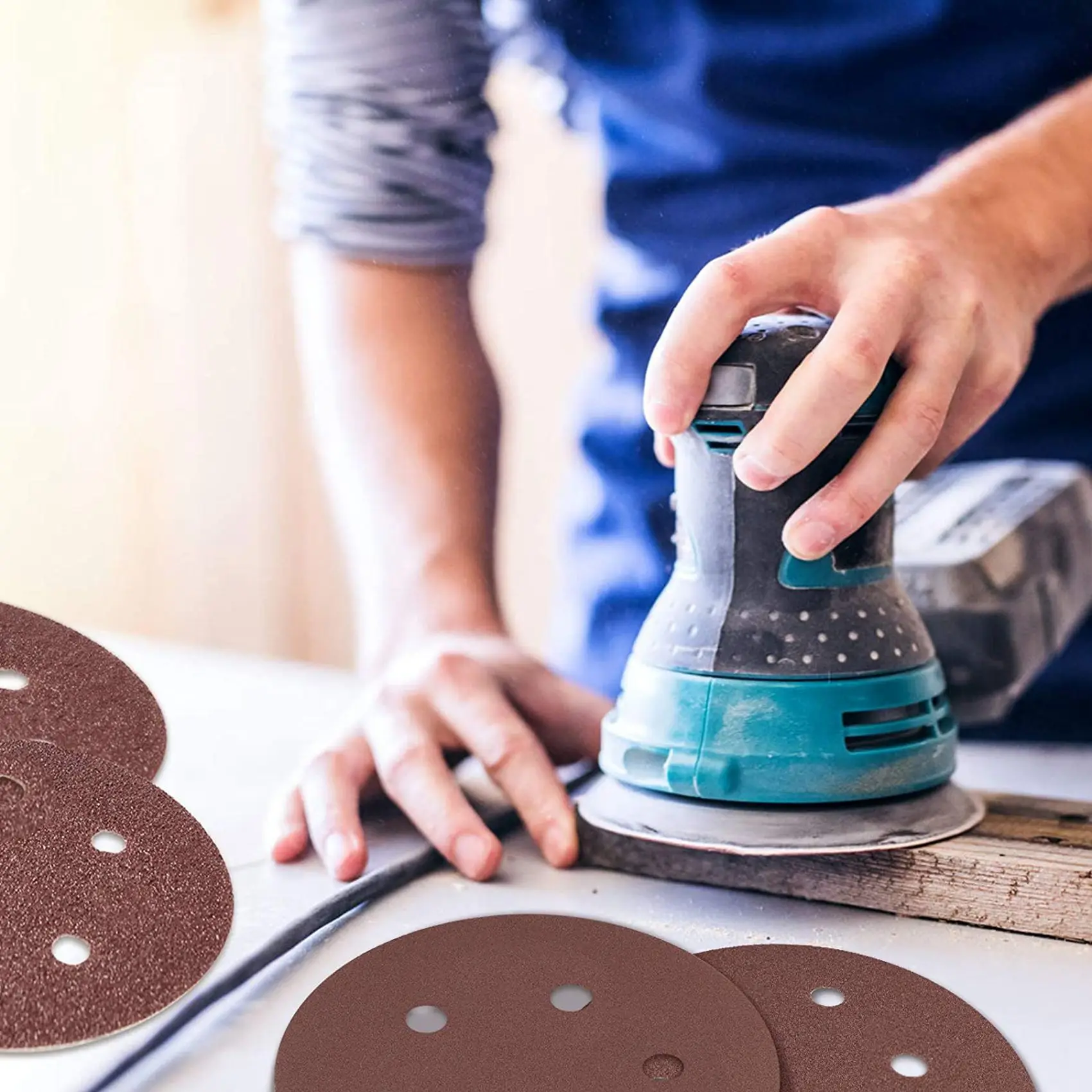 disco-abrasivo-a53q-150mm-tamponi-abrasivi-con-gancio-e-anello-da-6-pollici-set-di-carta-vetrata-da-200-pezzi-grana-assortita-per-levigatrice-orbitale-casuale