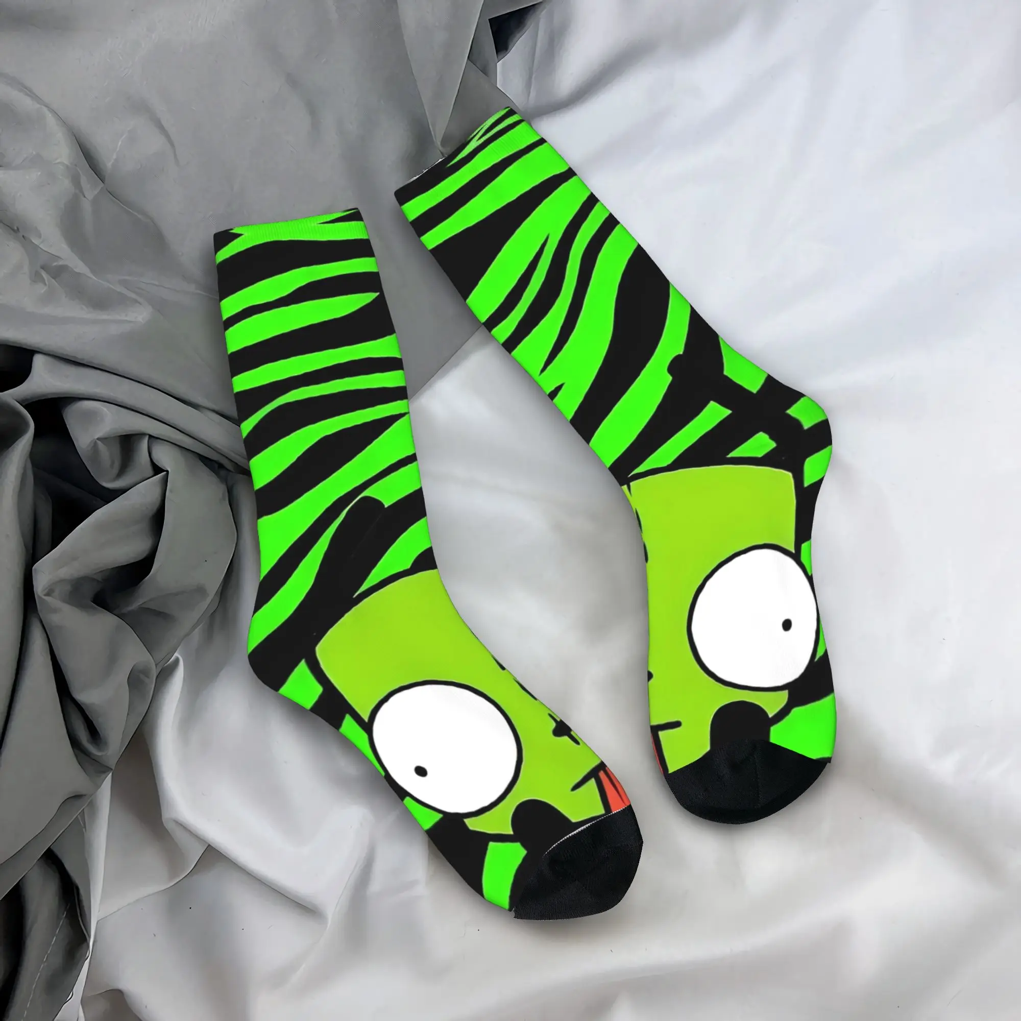 Autumn Winter Fashion Unisex  Invaders Zims Gir Cartoon Socks  Breathable Crew Socks,