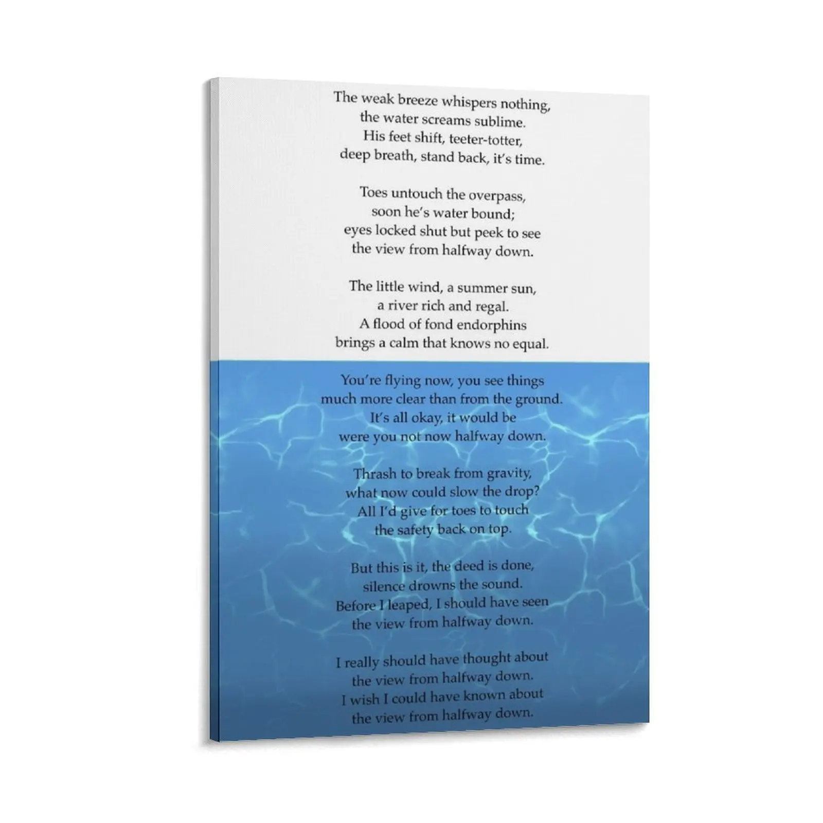 

The View From Halfway Down Canvas Painting wall decoration paintings posters for wall art mural