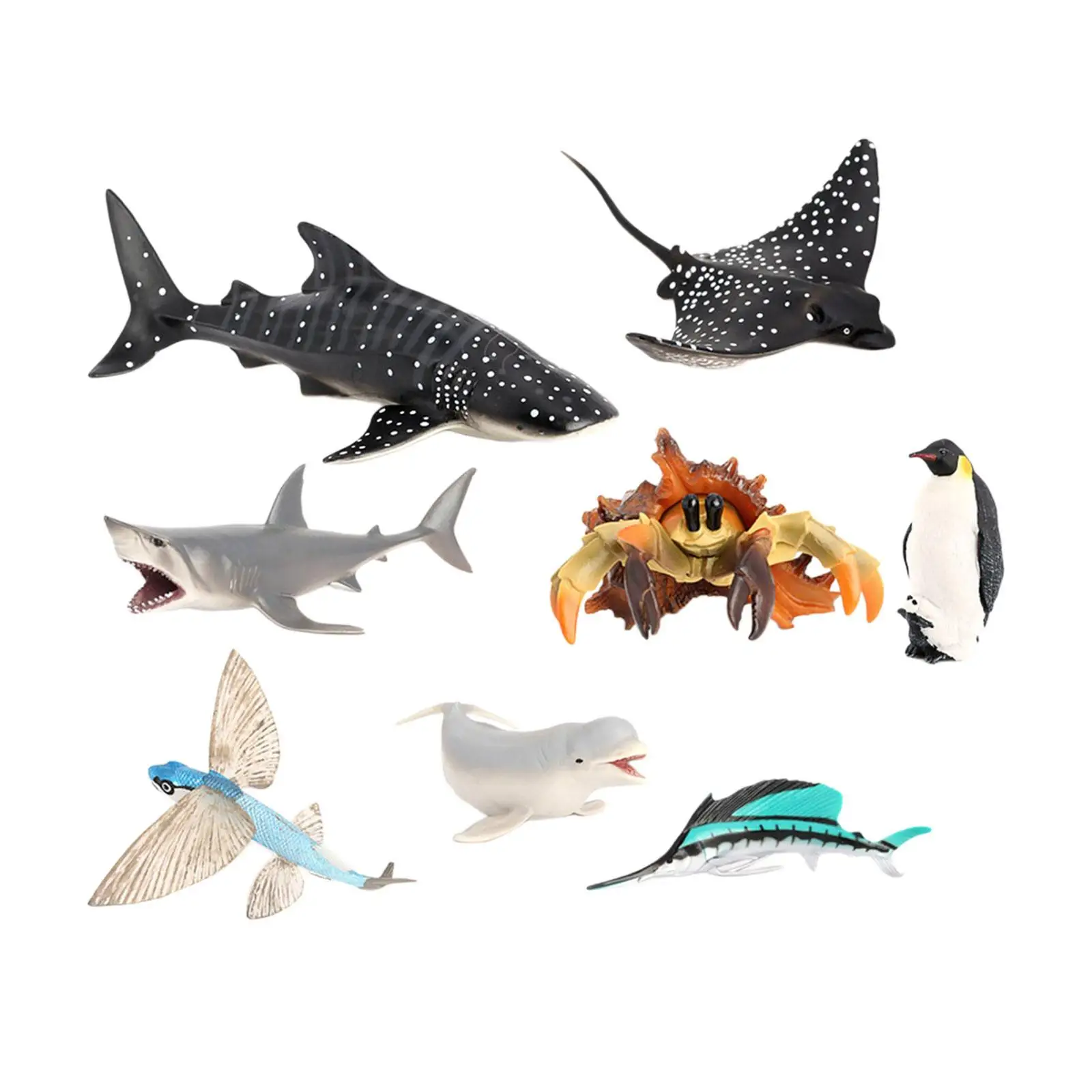 8Pcs Sea Life Creatures Toys Marine Animal Model for Party Supplies Tabletop