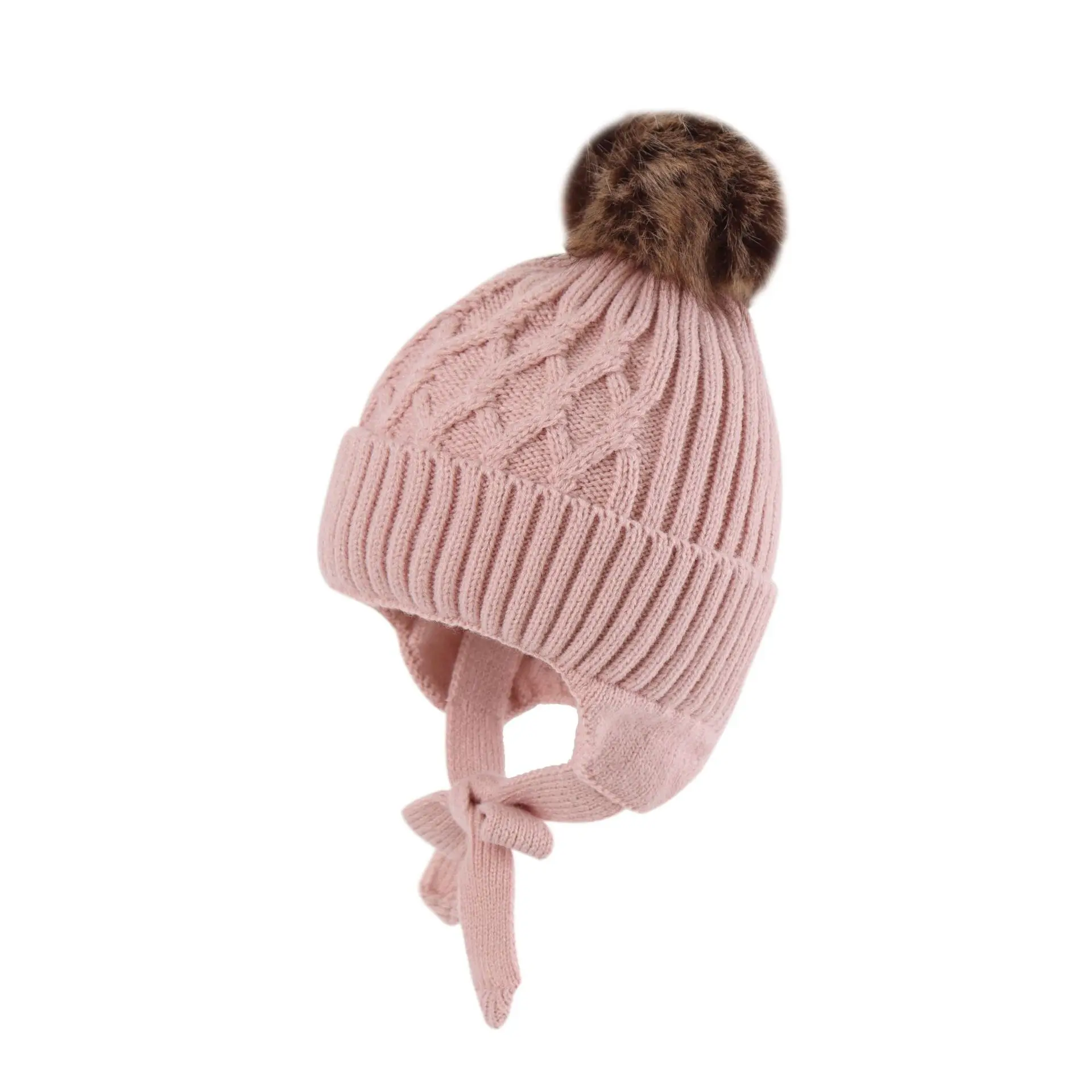 Mother Kids Baby Caps Winter Warm Children\'s Windproof Ear Protection Lovely Pullover Hat For Boys Girls Infant Toddler Bonnet