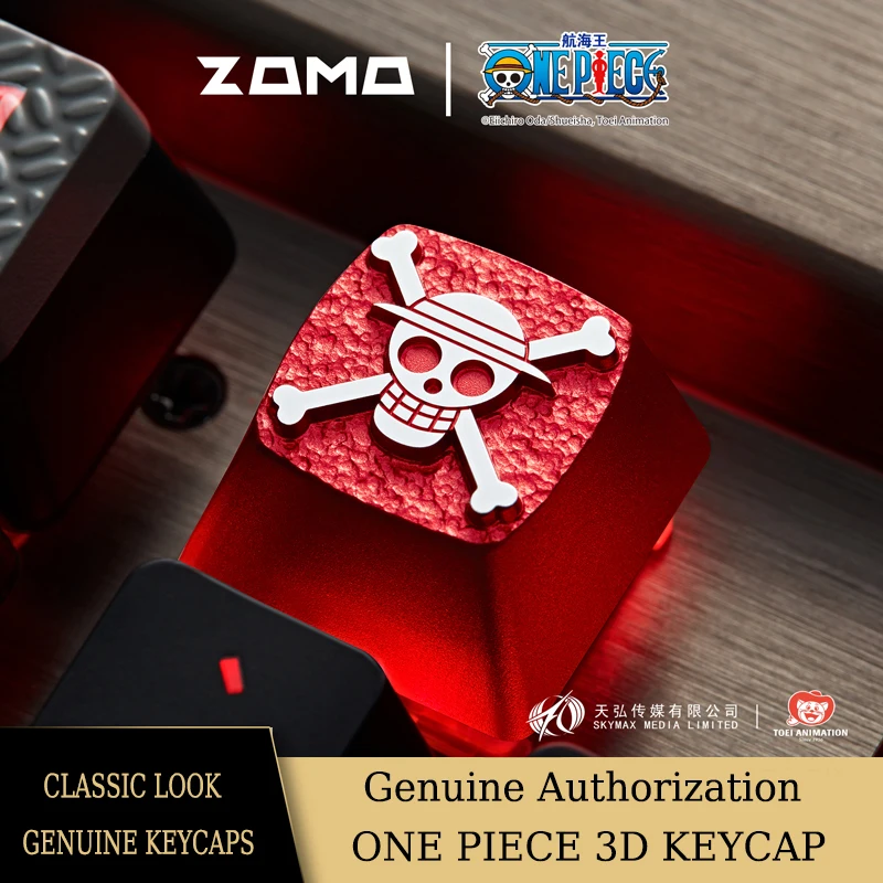 Zomoplus One Piece Co-brand Artisan Keycap Aluminum Anime Keyboard Key Cap for Mechanical Keyboard Officially Authorized by Toei