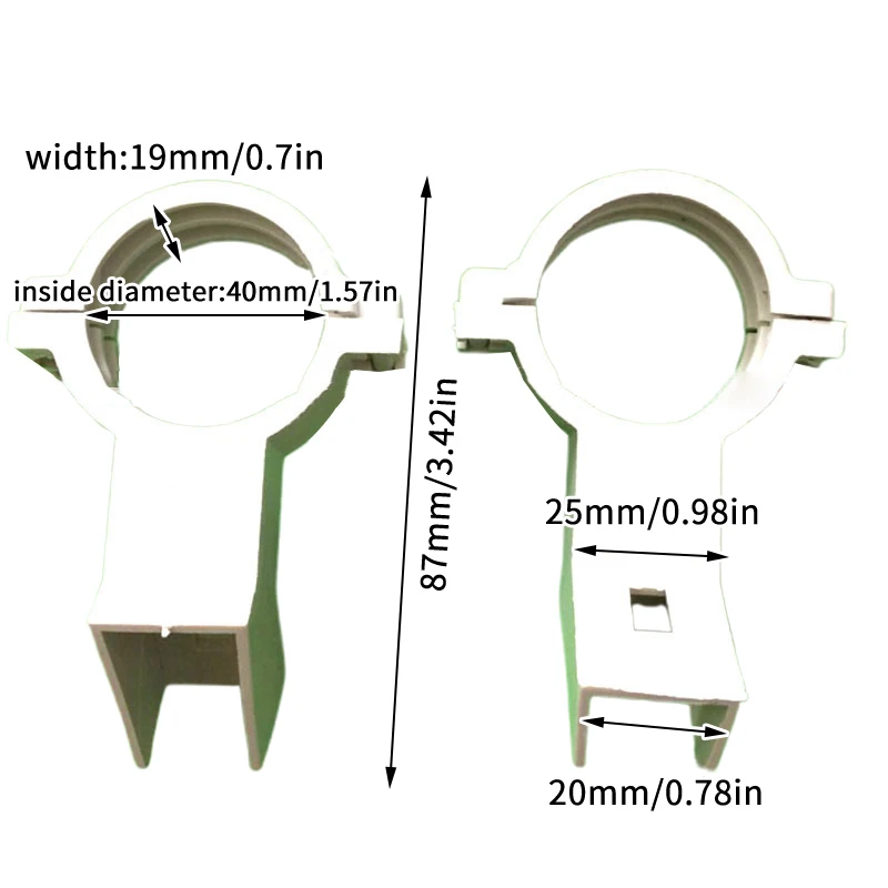 Immagine 7: Supporto LNB con fascia in plastica addensata per piatti satellitari Staffa in plastica da 20 mm, resistente alle intemperie per diverse dimensioni di piatti