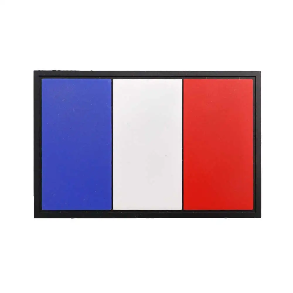 Frankreich Flagge PVC Klettverschluss-Aufnäher |   Taktischer Französischer Flaggen-Moral-Patch für Rucksäcke, Jacken und Hüte