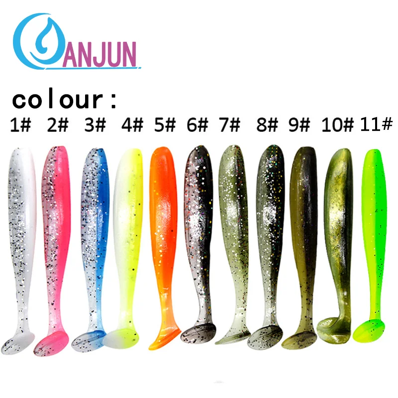 10pcs/Lot Soft Lures Silicone Bait  5.5/6.3/7/9/12cm Goods For Fishing Sea Fishing Pva Swimbait Wobblers Artificial Tackle