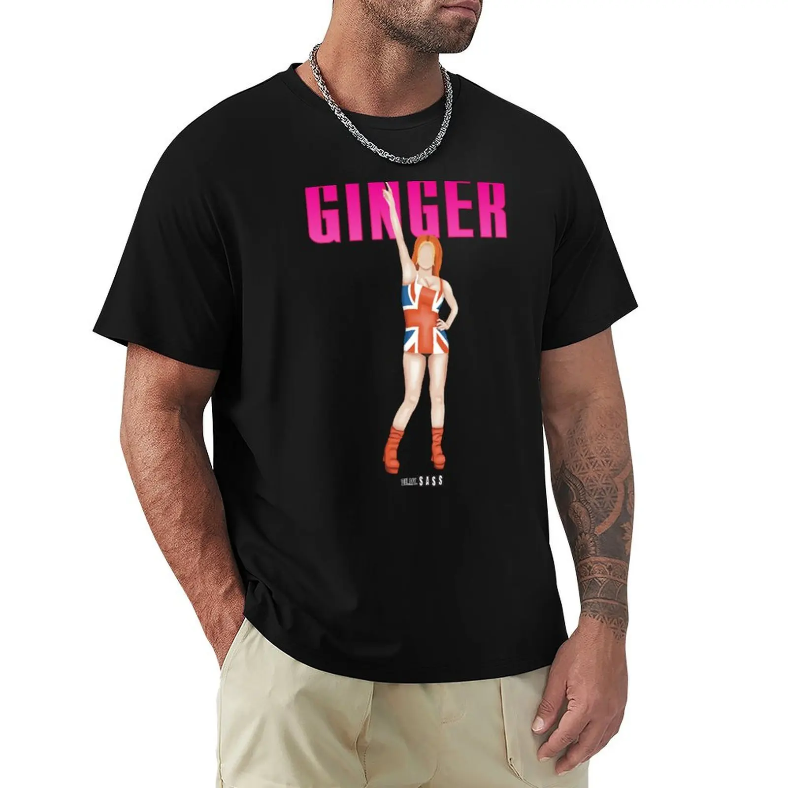 

Spice Girls - Ginger Spice - Geri Halliwell Horner T-Shirt essential t shirt graphic t shirt vintage Men's cotton t-shirt
