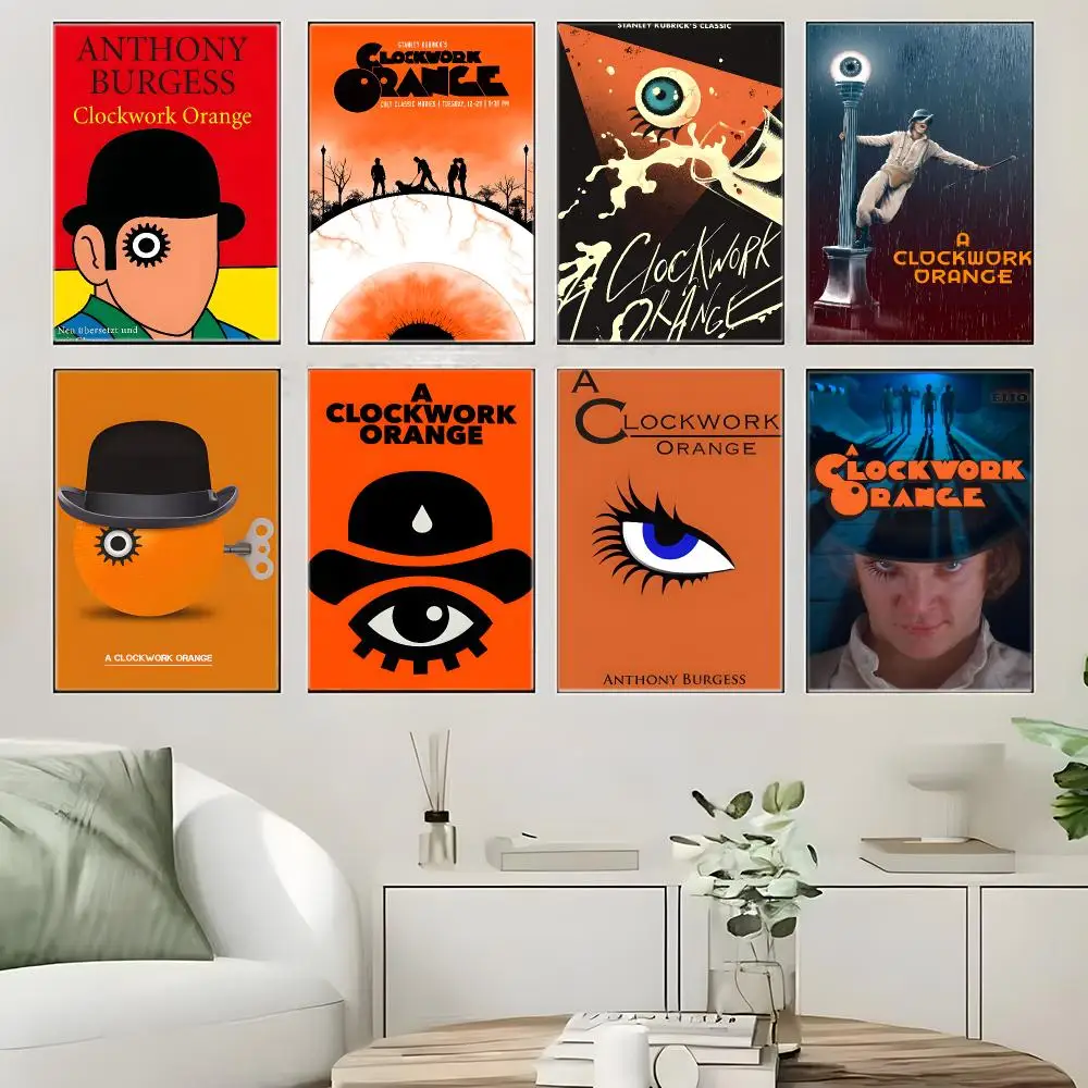 Movie A C-Clockwork Orange Poster  Self-adhesive Art Waterproof Paper Sticker Coffee House Bar Room Wall Decor