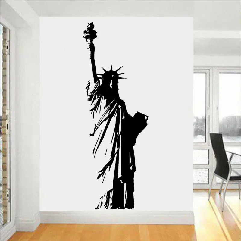 Large Size Vinyl Wall Decal New York Statue of Liberty, USA Freedom Art Decor Home Sticker Living Room Bedroom E551