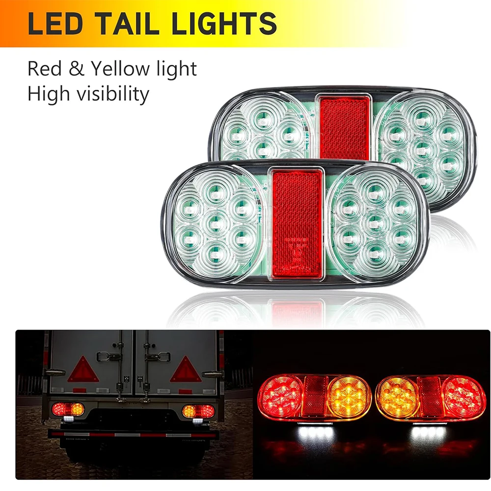 Yuanjoy 2 stücke 12v Anhänger Rücklichter wasserdichtes Bremslicht für LKW Caravan Van Traktor Warnleuchten Zubehör