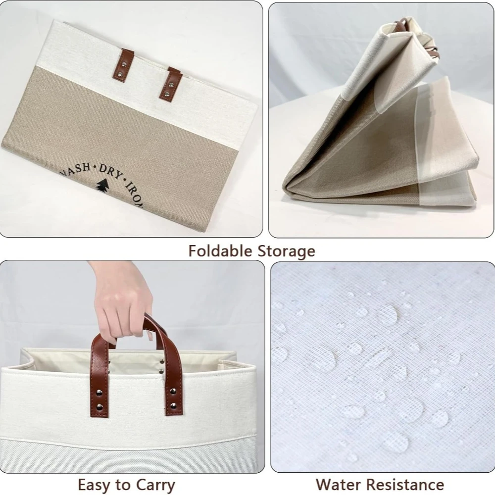 سلة غسيل قابلة للطي من القماش ذات سعة كبيرة قطعة واحدة - تخزين الملابس القذرة المنزلية البسيطة، تناسب الخزانة/الشرفة، خفيفة الوزن