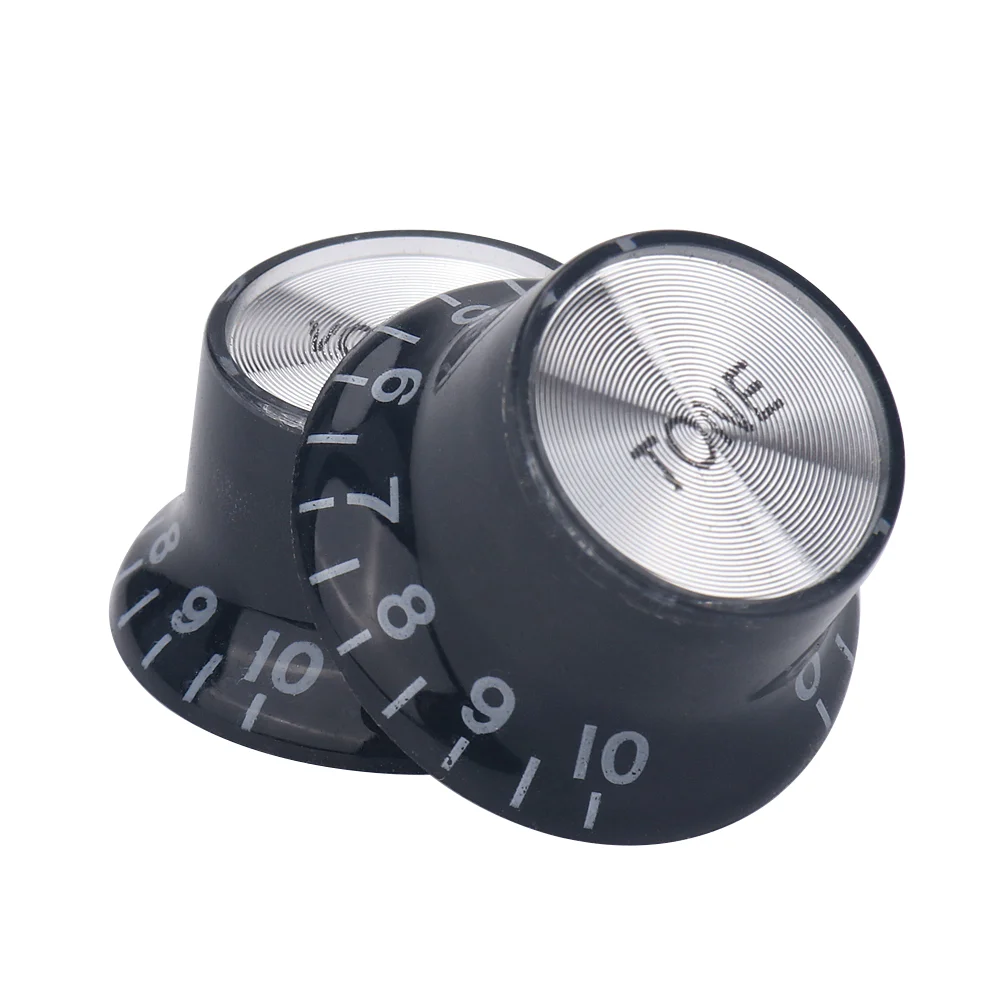 Guitar 2 Tone 2 Volume Guitar Reflector Knobs Top Hat Bell Volume Tone Knob for EPI LP SG Electric Guitar Accessories