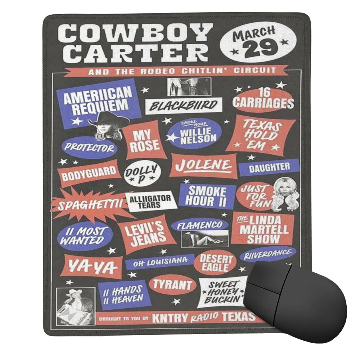 Beyonce Cowboy Carter Tour Mouse Pad Computer Keyboard Mouse Mat Gaming PC Laptop Desk Mat Office Accessories