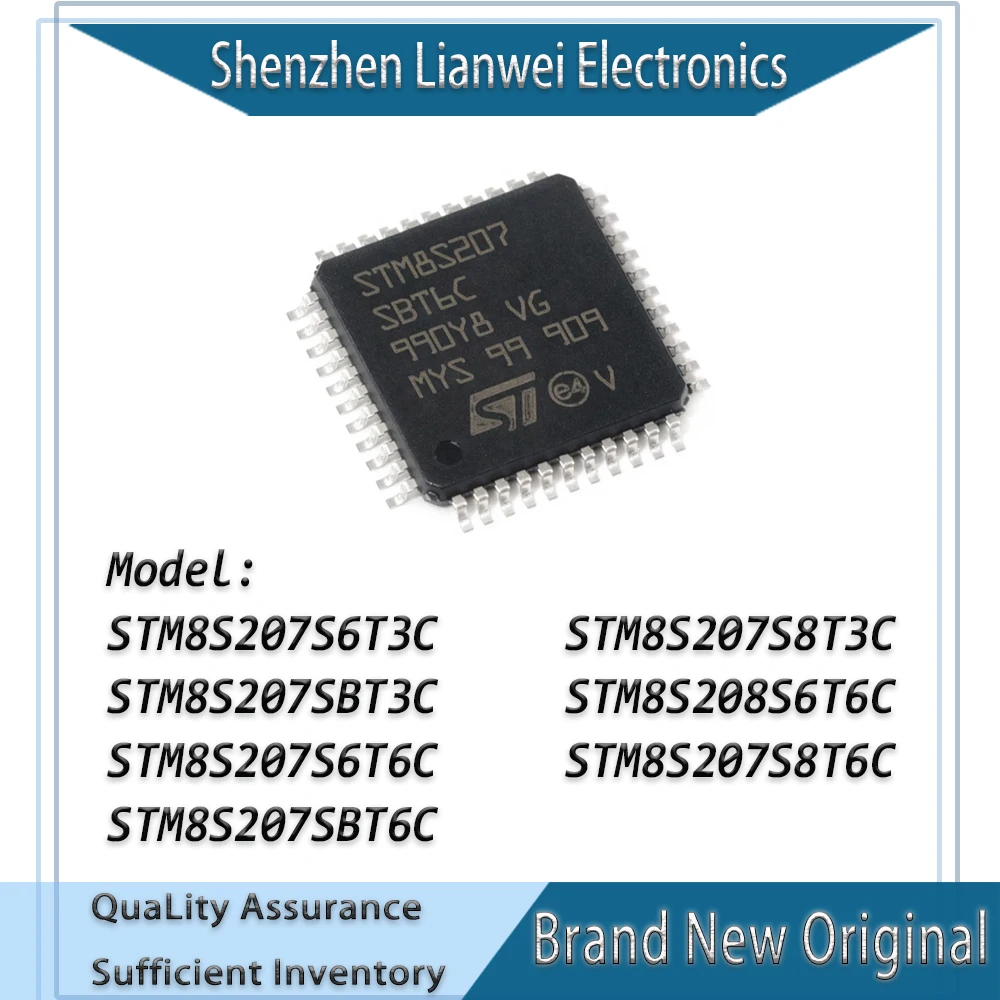 

100% New Original STM8S208S6T6C STM8S207S6T3C STM8S207S6T6C STM8S207S8T3C STM8S207S8T6C STM8S207SBT3C STM8S207SBT6C IC MCU Chip