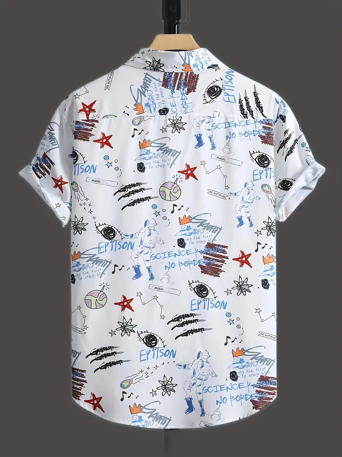 2026 Summer New Style Men's Short-Sleeved Shirt with 3D Graffiti Pattern Print Street Casual Fashion Comfortable and Soft