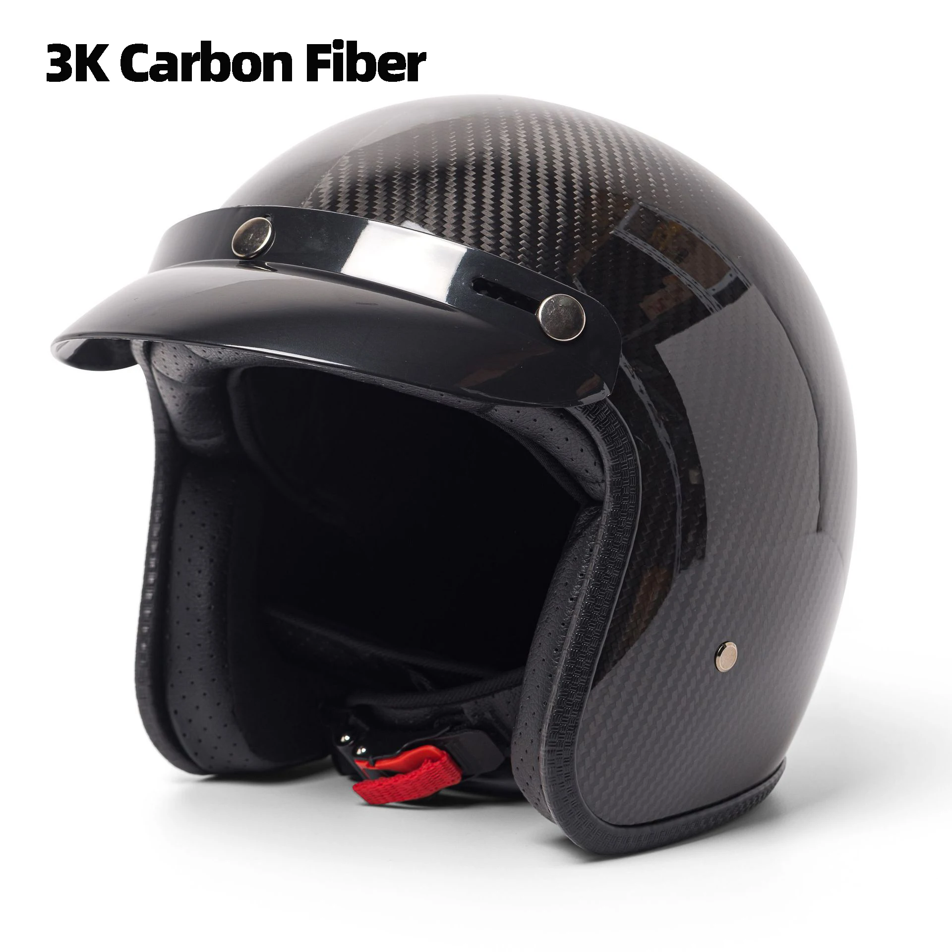 Casco da moto classico retrò in fibra di carbonio personalità Halley casco da moto da crociera casco di sicurezza per tutte le stagioni