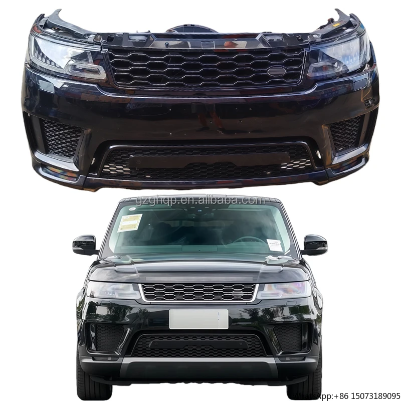 

Высококачественный комплект кузова переднего бампера для Range Rover Sport, черная система охлаждения радиатора переднего бампера, 2018-2022 гг.
