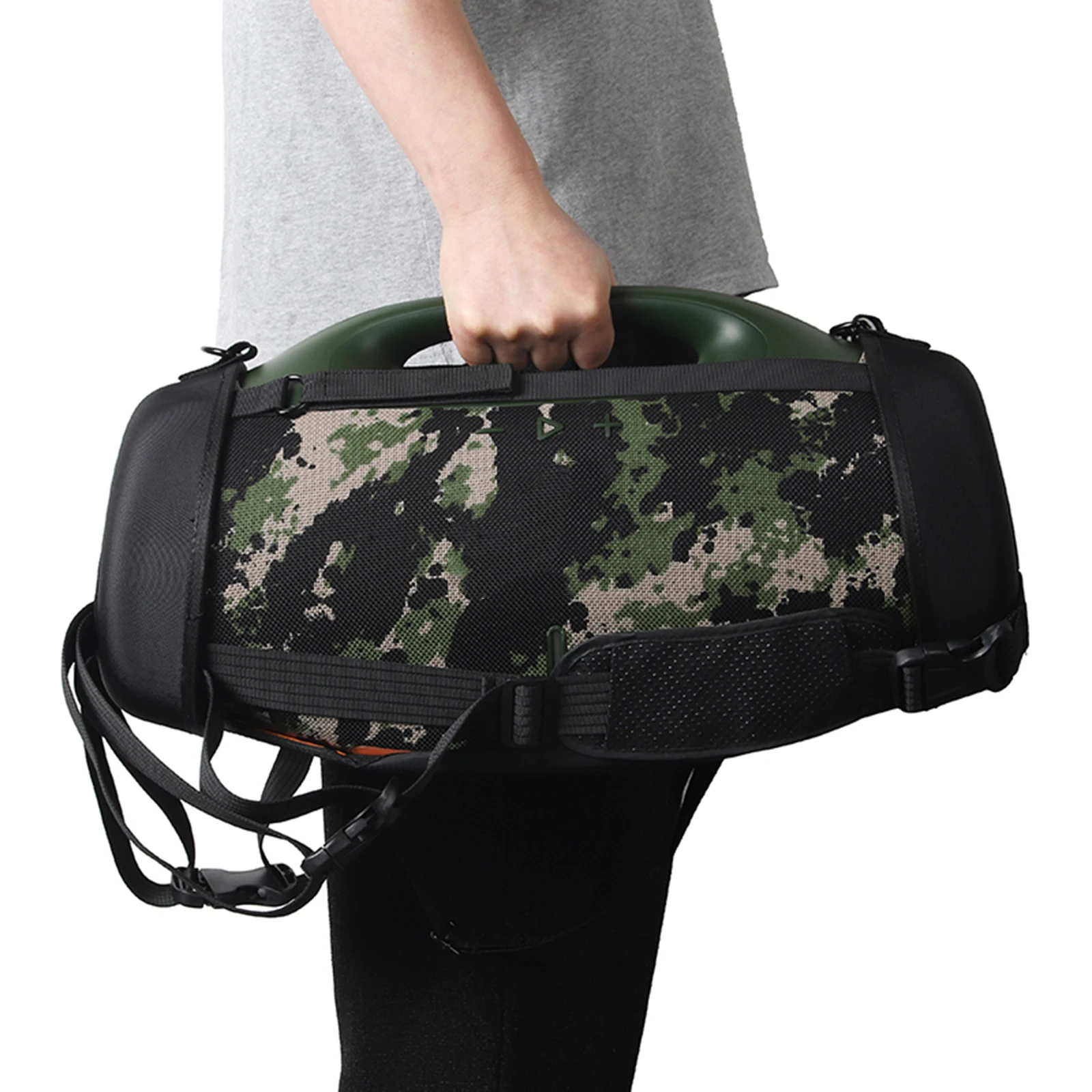 for Boombox 4 EVA Speaker Carrying Case with 3 Shoulder Straps Waterproof Protective Storage Bag Sound Permeable Bag