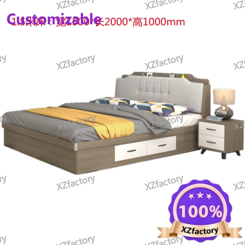 Factory Direct 2026 Top Rated Modern Suite Furniture Master Bedroom Pneumatic Storage Fabric Queen Bed Plate Whole House Package
