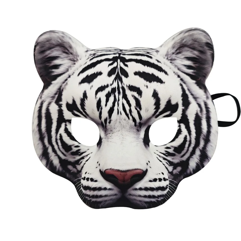 หมาป่าฮาโลวีนหน้ากากมนุษย์หมาป่า Party Props Husky Tiger หน้ากาก EVA ยืดหยุ่น Strapy คอสเพลย์สัตว์หน้ากากครึ่งหน้าเครื่องแต่งกาย Props