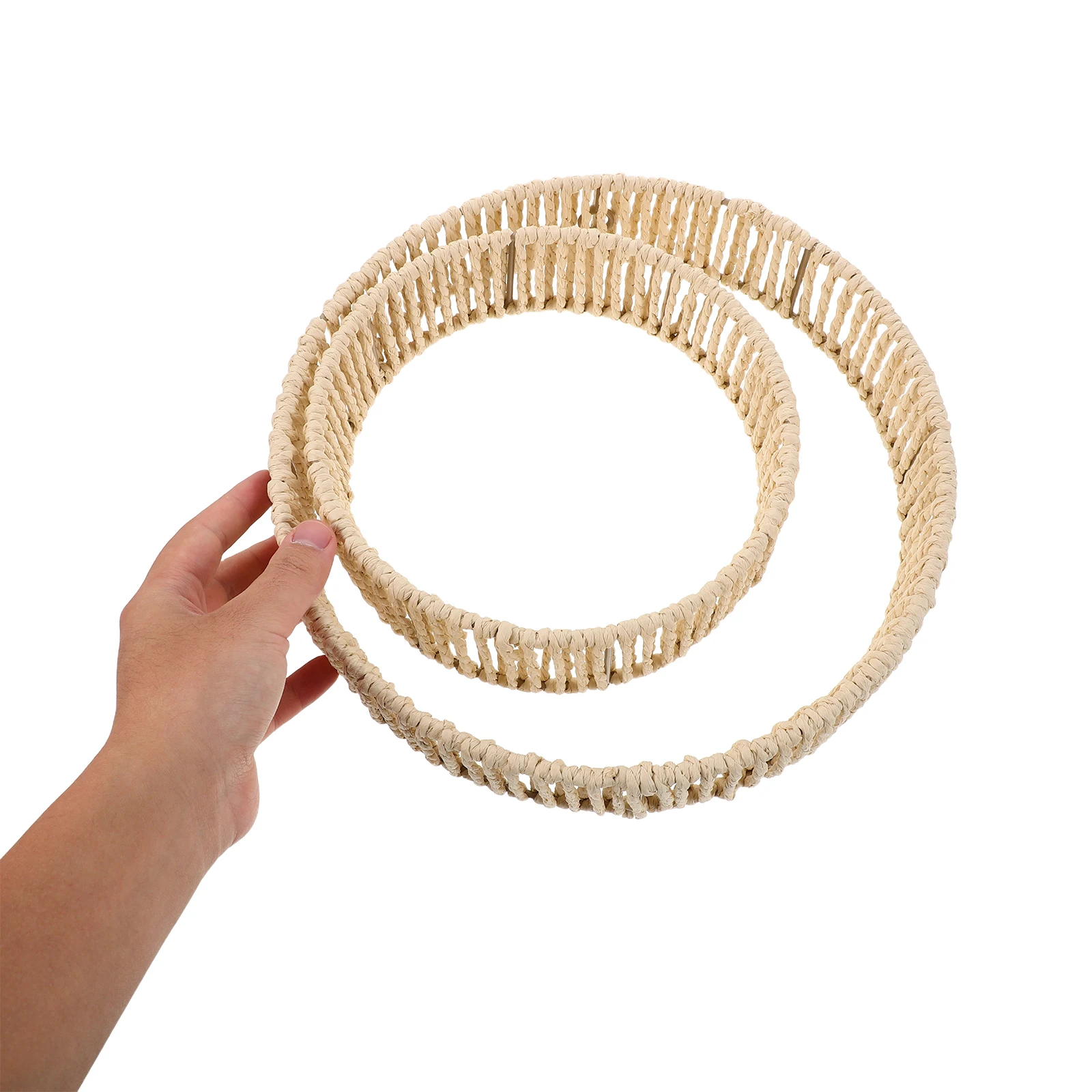 

Hand-woven Lampshade Braided Chandeliers Light Fixture Hanging Decorative Bulb Guard Cage Paper Rope Ceiling Cover Bathroom