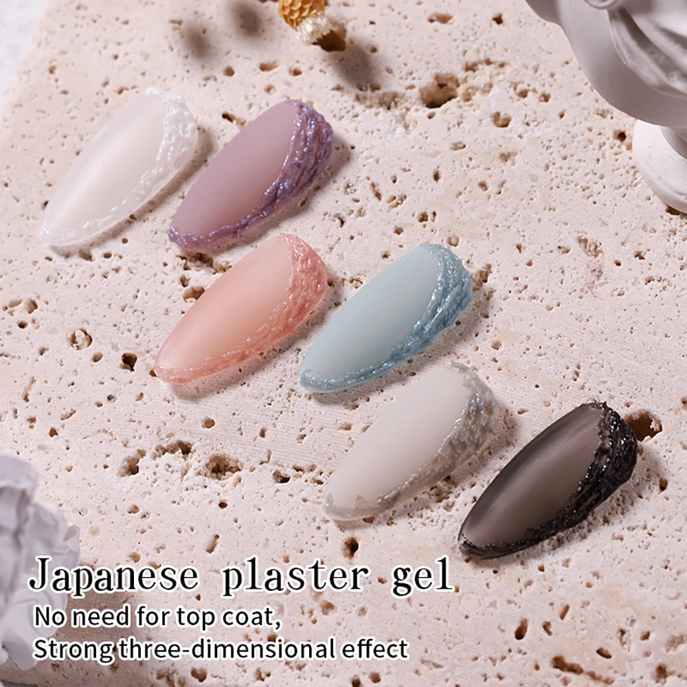 Vendeeni 6 Color Carving Plaster Gel Nail Polish Sculpture UV LED Soak Off Gel Varnish Engraving Gypsum Gel Lacquer For Nail Art