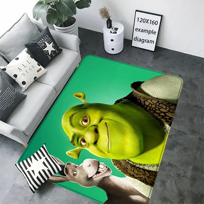 Floor Mats Non-slip Mat Bedside Carpet Living Room S-Shrek Rugs Foot Carpets Entrance Doormat Kawaii Kids Rug Home Kitchen Decor