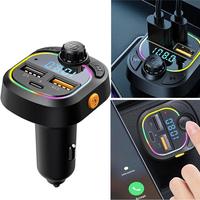 Car Charger FM Transmitter Dual USB Ambient Player Bluetooth Mp3 Player Adapter Fast Charging Auto Interior Accessories