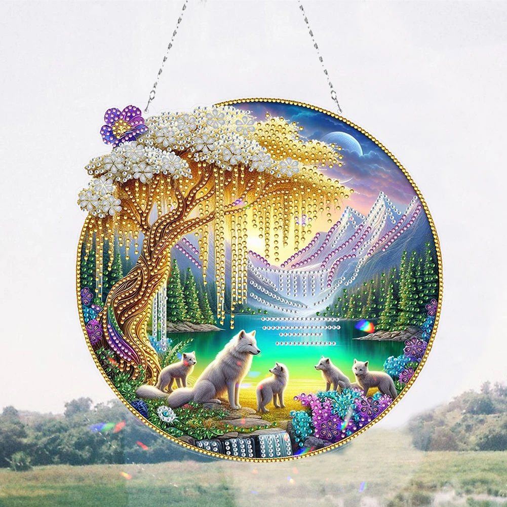 

250x250mm Diamond Painting Pendant with Bright Special-Shaped Crystals DIY Wall Art for Living Room Bedroom Decor