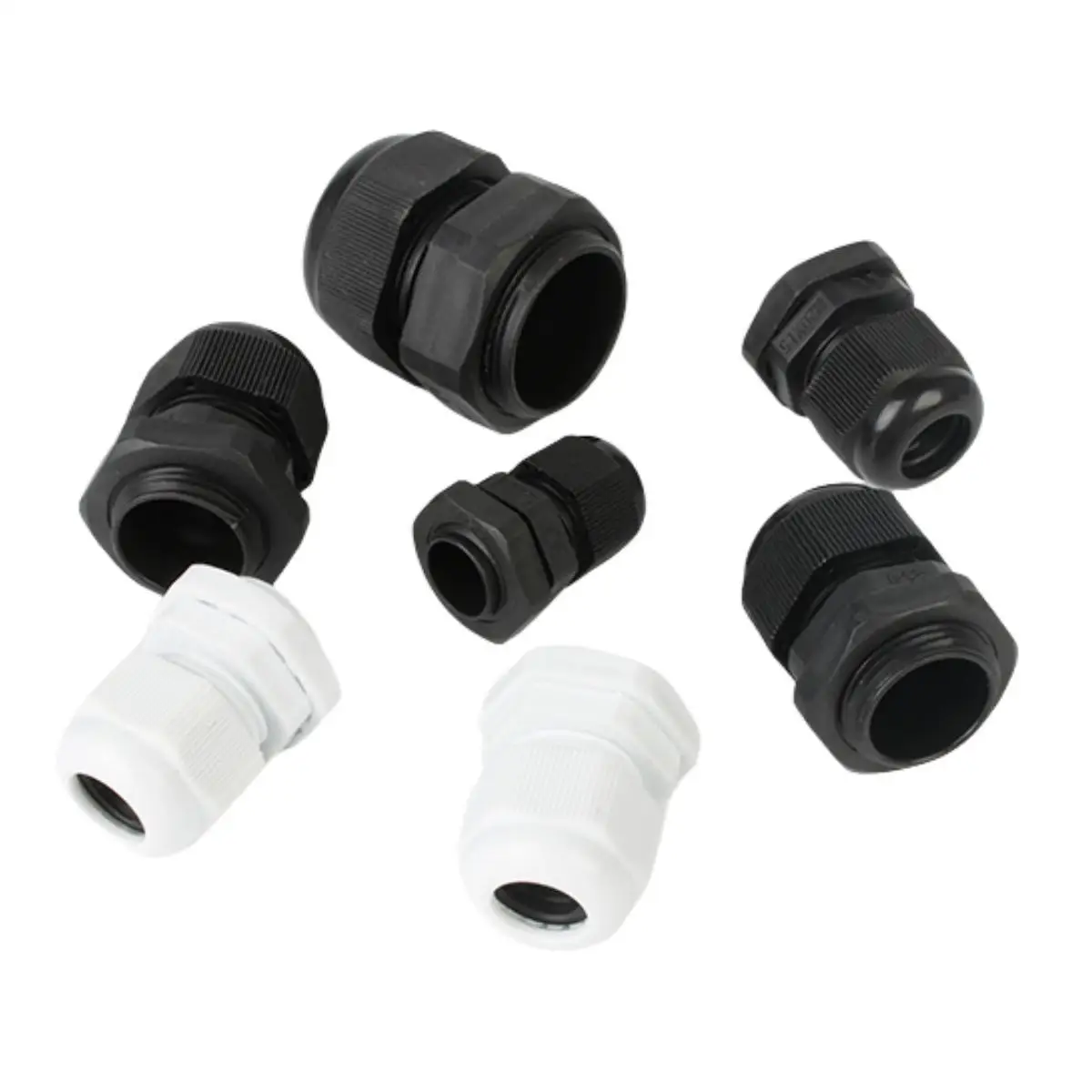 Waterproof Cable Gland Plastic Cable Entry IP68 PG7 For 3-6.5mm PG9 PG11 PG13.5 PG16 PG19/21 White Black Nylon Plastic Connector