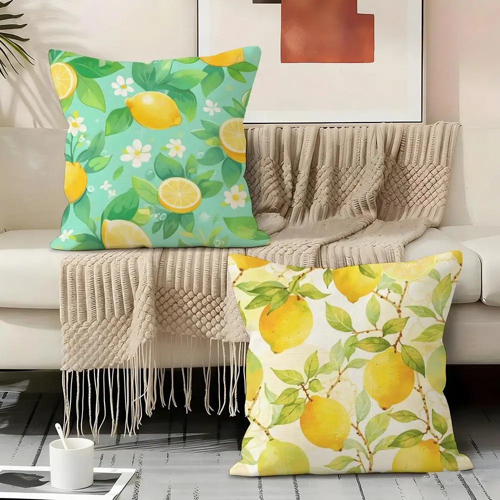 Refreshing Lemon - Floral Delight Pillow Case Pillowcase, Double-sided Printed, Sofa Cushion, Bedroom Headboard Pillow