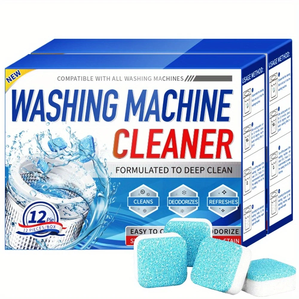 Washing Machine Cleaner Descaler 24 Pack - Deep Cleaning Tablets For HE Front Loader & Top Load Washer, Septic Safe Eco-Friendly