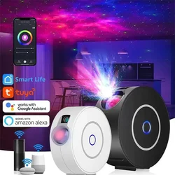 Tuya Smart Star Projector Waving LED Colorful Home Atmosphere Light Wireless Control Alexa WiFi Laser Starry Sky Projector