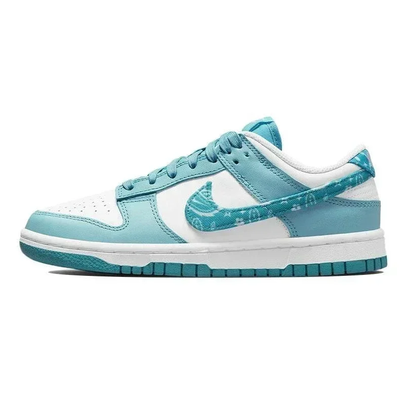 Nike Dunk Low 'Blue Paisley' DH4401-101, Classic Retro Skateboarding Durable Shoes Shock Absorption Sneakers For Men And Women