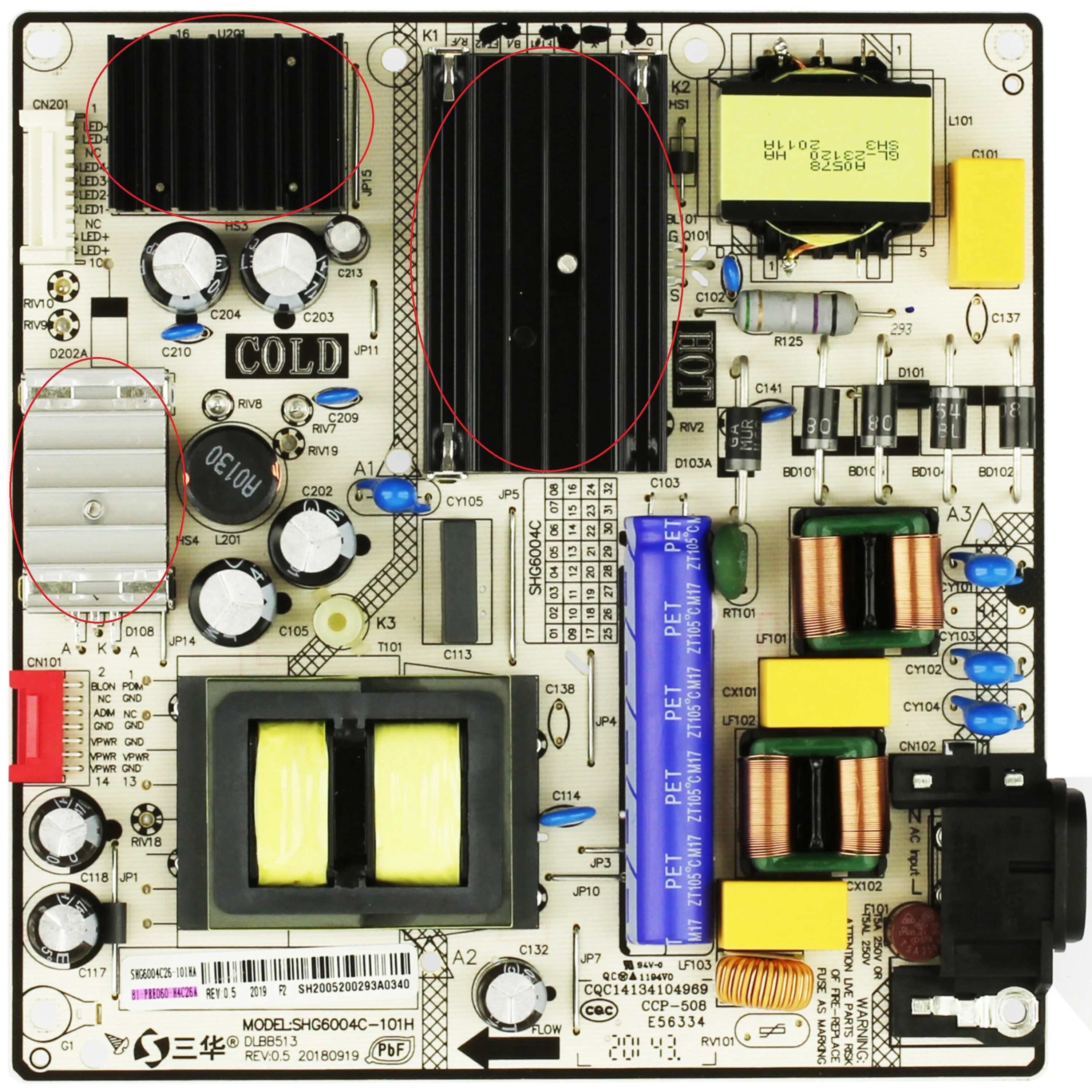 

Genuine Original SHG6004C-101H SHG6004C101 CQC14134104969 LCD TV Power Supply Board for 81T-PBE055-H911 81-PBE060-H4C26A