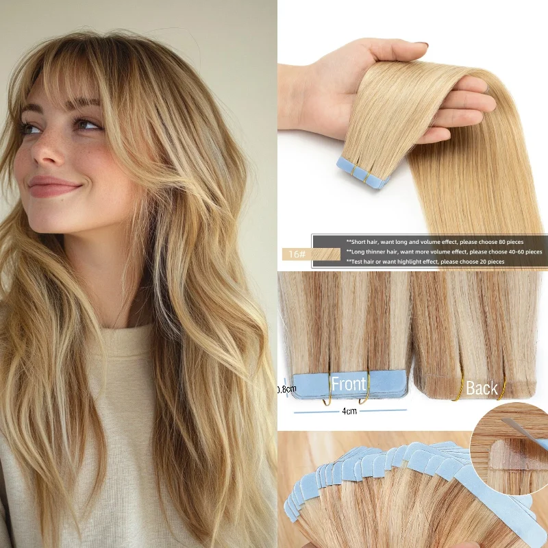 real-human-hair-tape-in-weft-20pcs-16inch-613-30-30g-quick-apply-for-wedding-day-style-wholesale