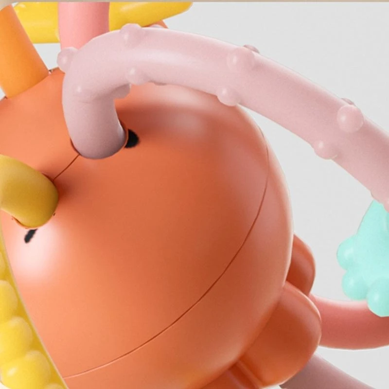 Mordedor sensorial para bebê 1 mês + chocalho colorido para recém-nascidos, brinquedo aderência para atividades 15UB